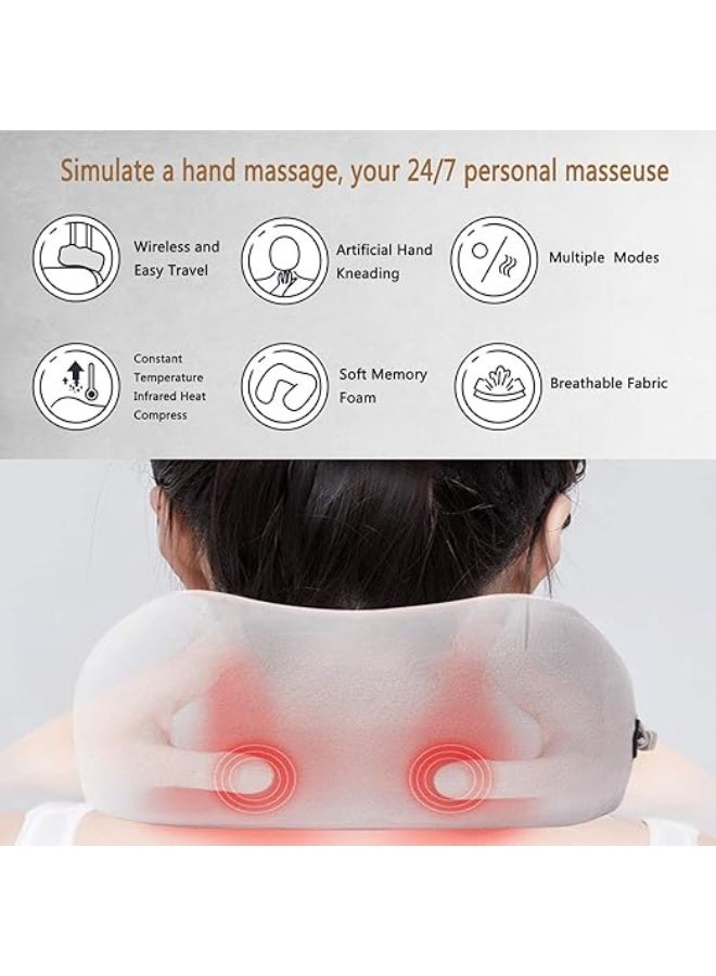 Neck Massager - Deep Tissue Electric Massager - 3D Kneading Pillow for Pain Relief - Rechargeable & Easy-to-Use for Daily Use Home & Office - Image 2