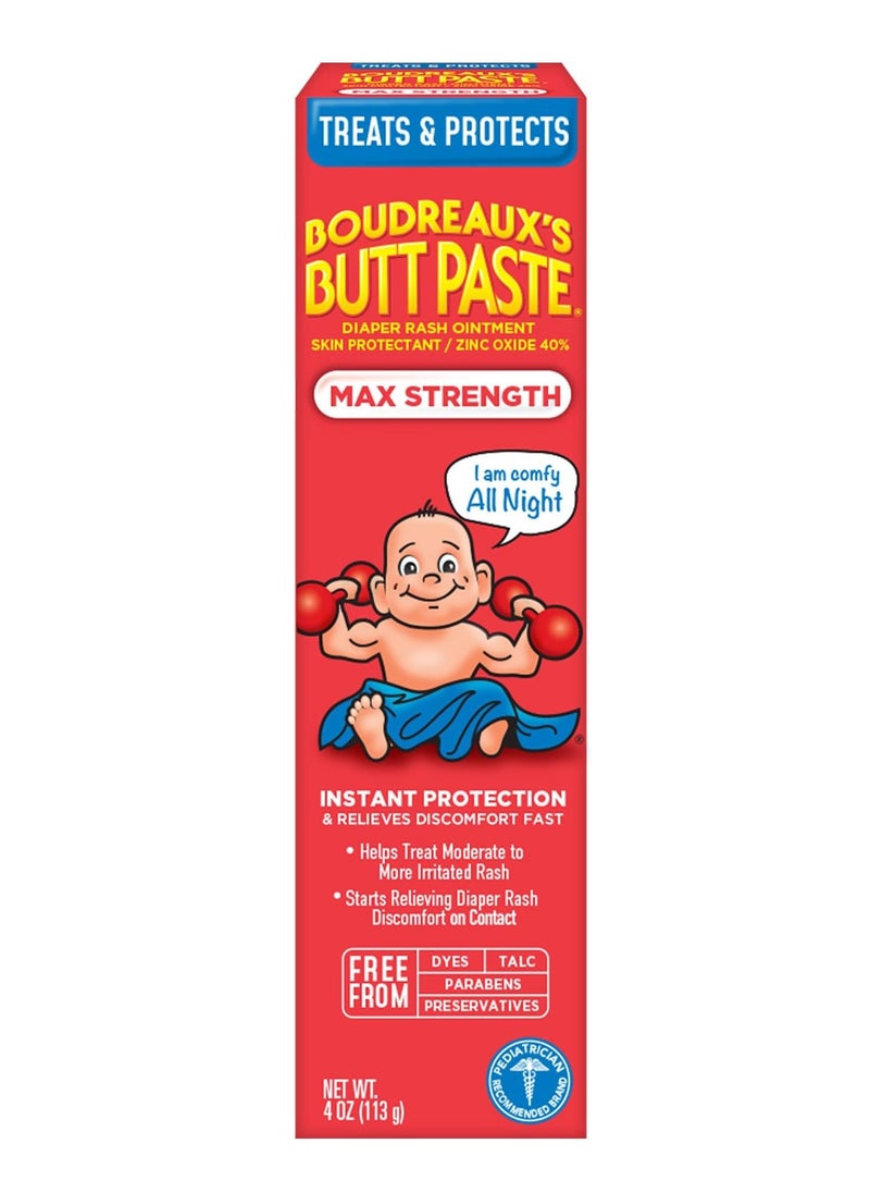 Boudreaux's Butt Paste Boudreaux's Butt Paste Diaper Rash Ointment | Maximum Strength | 4 Oz  - Image 1