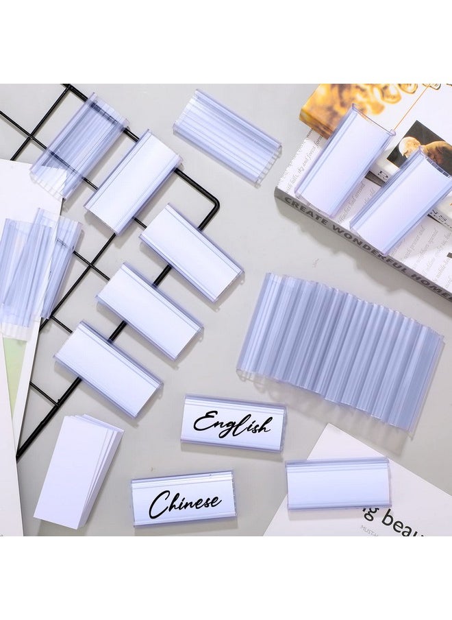Yulejo - 200 Pieces Metro Shelf Label Holders Wire Rack Label Holder Clear Plastic Shelf Tags For Wire Shelving Clips With Label Paper Inserts Compatible With 11/4 Inch Shelves - Image 1