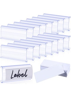 200 Pieces Metro Shelf Label Holders Wire Rack Label Holder Clear Plastic Shelf Tags For Wire Shelving Clips With Label Paper Inserts Compatible With 11/4 Inch Shelves