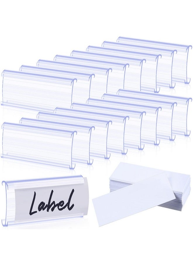 Yulejo - 200 Pieces Metro Shelf Label Holders Wire Rack Label Holder Clear Plastic Shelf Tags For Wire Shelving Clips With Label Paper Inserts Compatible With 11/4 Inch Shelves - Image 1