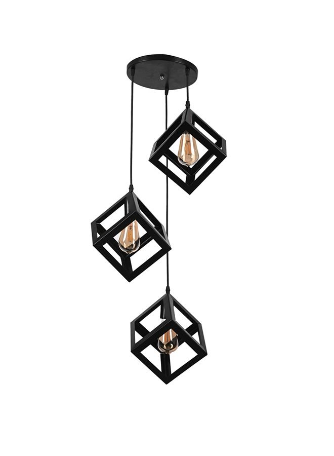 El Rawda Lighting Bura Ceiling Lamp | modern decorative LED E27 pendant light ceiling lamp hanging | suitable for any room | Color: Black | Size: 70x45 cm - Image 1