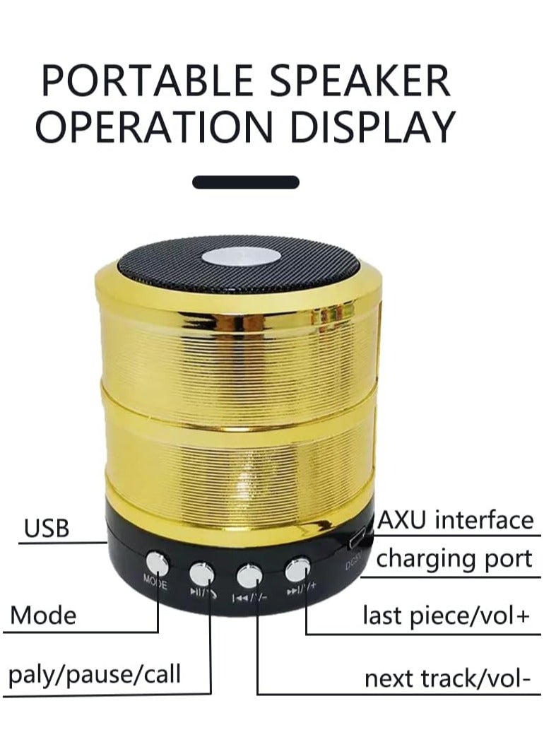 ELTRAZONE Portable Wireless Bluetooth Speaker – Mini Outdoor Bluetooth Speaker with TWS, Rich Bass HD Stereo Sound for Home & Outdoor Use, Gold - Image 5
