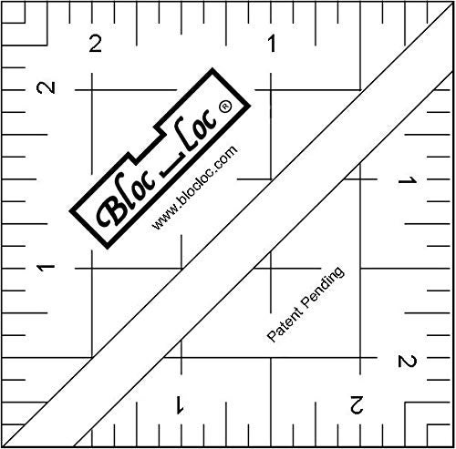 Bloc Loc Half Square Triangle MultipleSize Quilting Ruler 212 with Grid Lines - Image 1