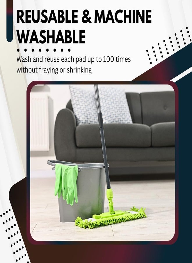 Green Direct Washable Microfiber Mop Head (6 Pack) - Microfiber Replacement Mop Pads 16 x 5.5 Inches for Cleaning of Wet or Dry Floors - Professional Home/Office Cleaning Supplies, Green - Image 3