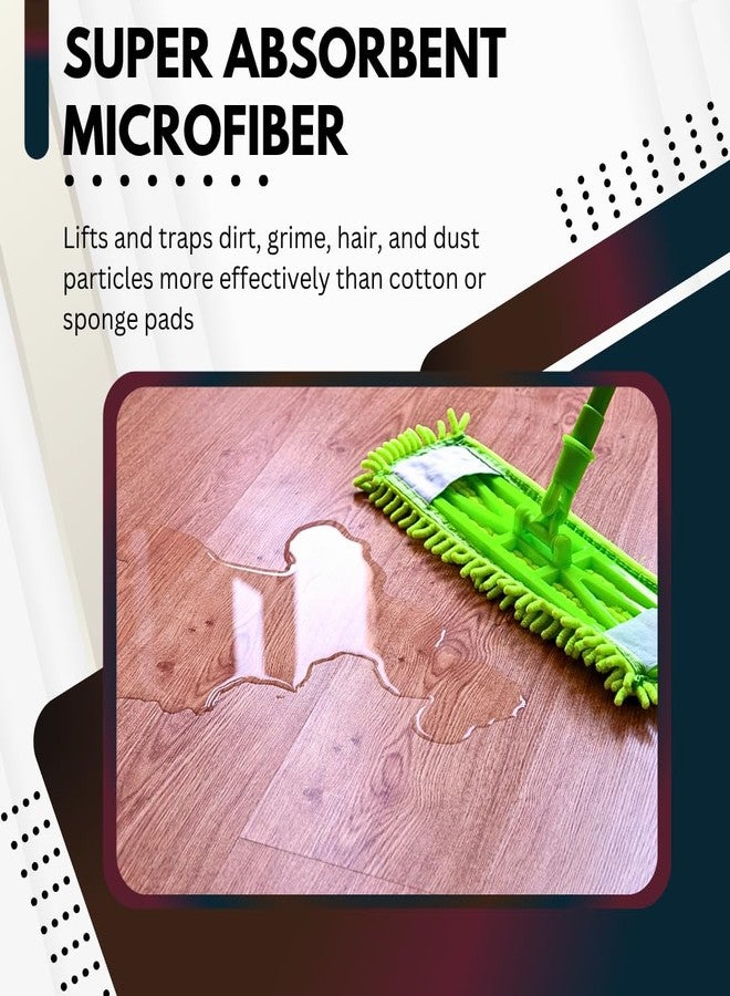 Green Direct Washable Microfiber Mop Head (6 Pack) - Microfiber Replacement Mop Pads 16 x 5.5 Inches for Cleaning of Wet or Dry Floors - Professional Home/Office Cleaning Supplies, Green - Image 4