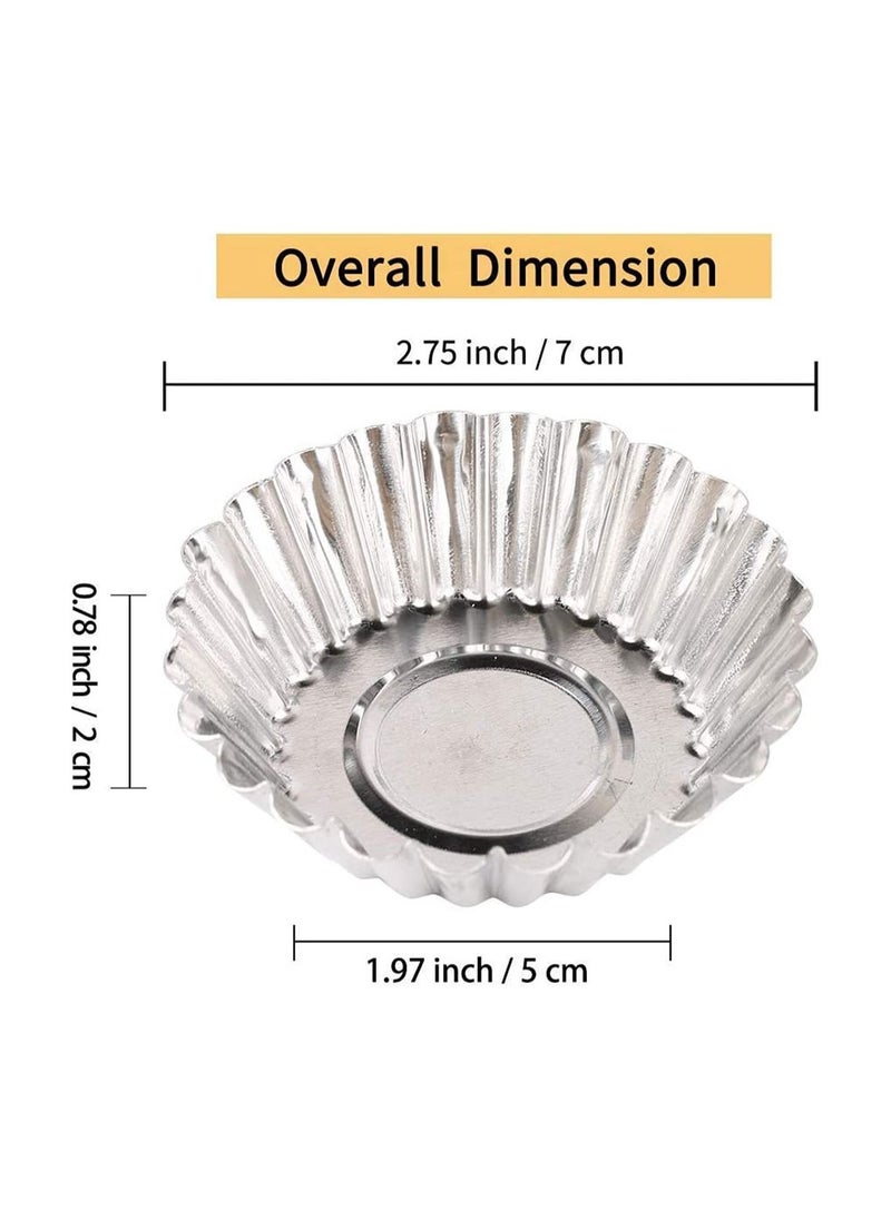 SYOSI 24 Pcs Egg Tart Molds, Non-Stick and Reusable Tart Pan for Baking, Aluminum Mini Mould for Tarts, Pies, Cupcakes, Mini Cakes, Pudding, Jello and Chocolate  - Image 5