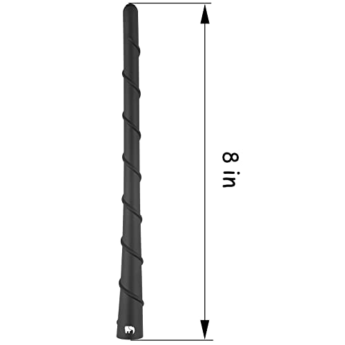 ONE250 8" Spiral Flexible Copper Core Antenna, Compatible with Toyota Tundra, Tacoma, FJ Cruiser - Optimized FM/AM Reception (Black) - Image 2