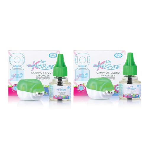 Cycle Pure Karpure Camphor Mosquito Repellent Liquid Vaporizer with Refill - Pack of 2, 45 ML each | Mosquito Liquid Vaporiser | Ayush Certified | Baby & Skin Safe, PetFriendly - Image 1