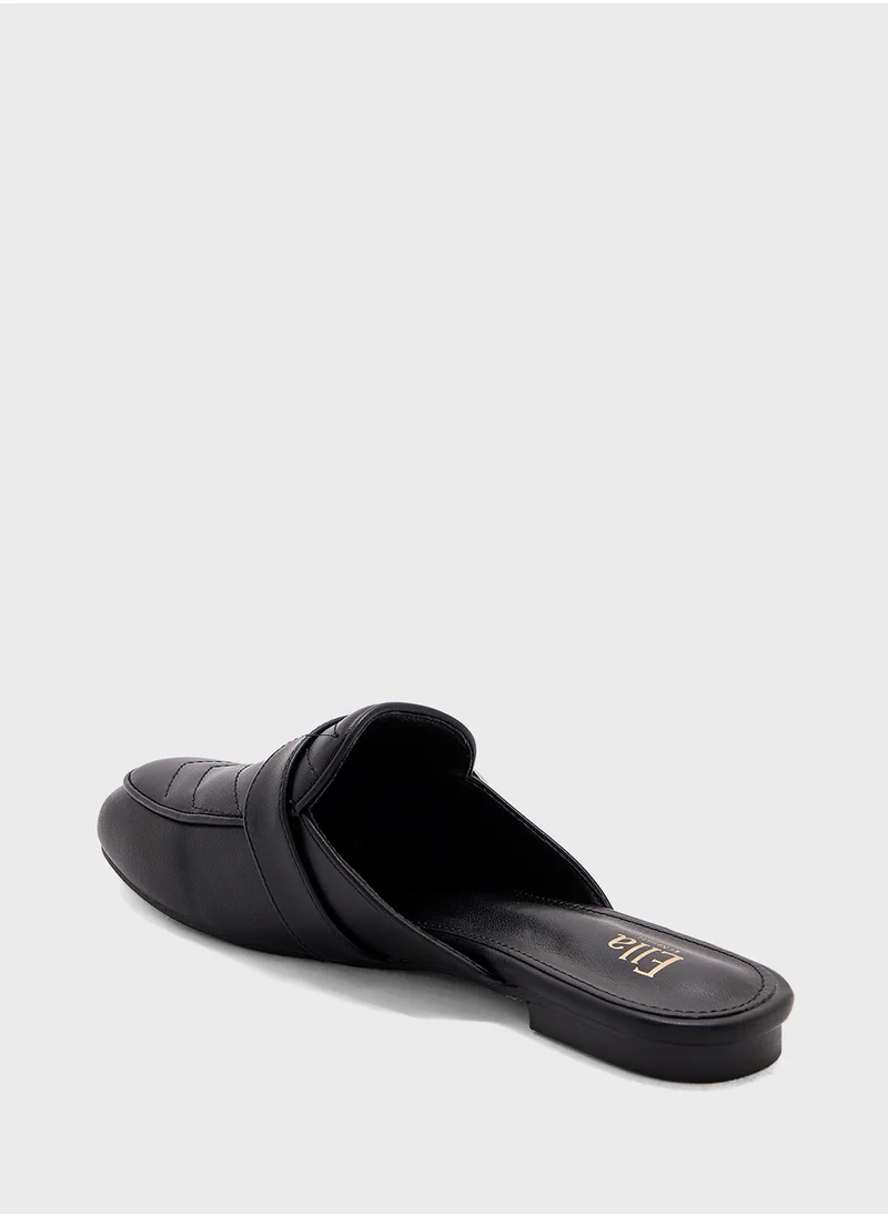 ايلا Quilted Metal Trim Detail Slip On Shoe