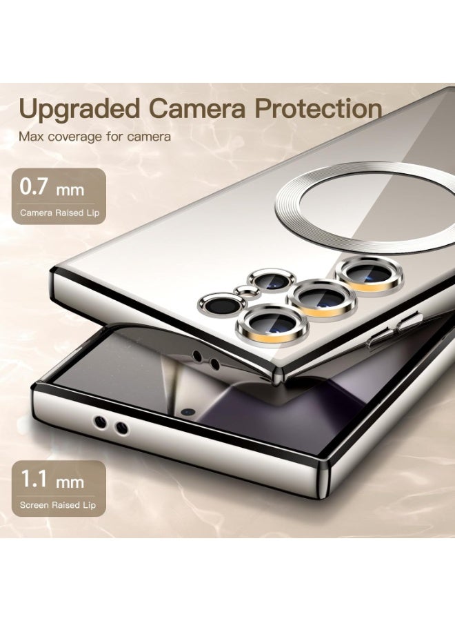 أكاليكس جراب مغناطيسي لهاتف سامسونج S24 ألترا، جراب شفاف، [متوافق مع ماج سيف، واقي عدسة كاميرا مدمج] | رمادي تيتانيوم - Image 4