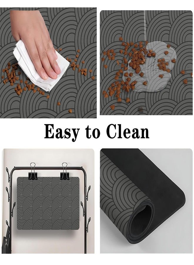QXWREL Dog Food Mat for Floors, Absorbent and Quick-Drying Pet Cat Food Mat,Anti-Fouling and Easy-to-Clean Pet Feeding Mat,Dog Bowl Mats for Messy Drinking Water Bowls.12 x20inch Boho Style - Image 3