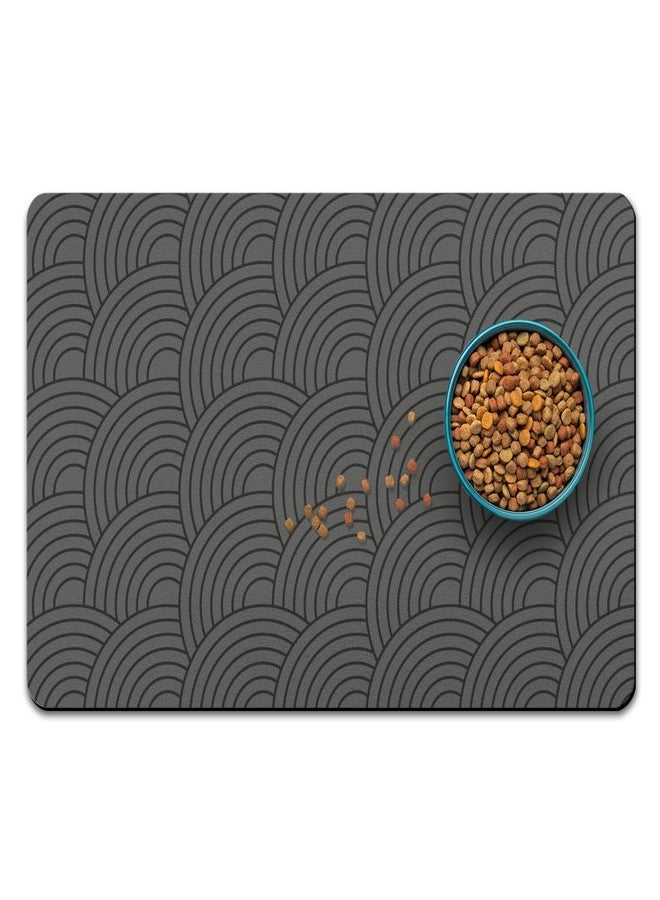 QXWREL Dog Food Mat for Floors, Absorbent and Quick-Drying Pet Cat Food Mat,Anti-Fouling and Easy-to-Clean Pet Feeding Mat,Dog Bowl Mats for Messy Drinking Water Bowls.12 x20inch Boho Style - Image 1