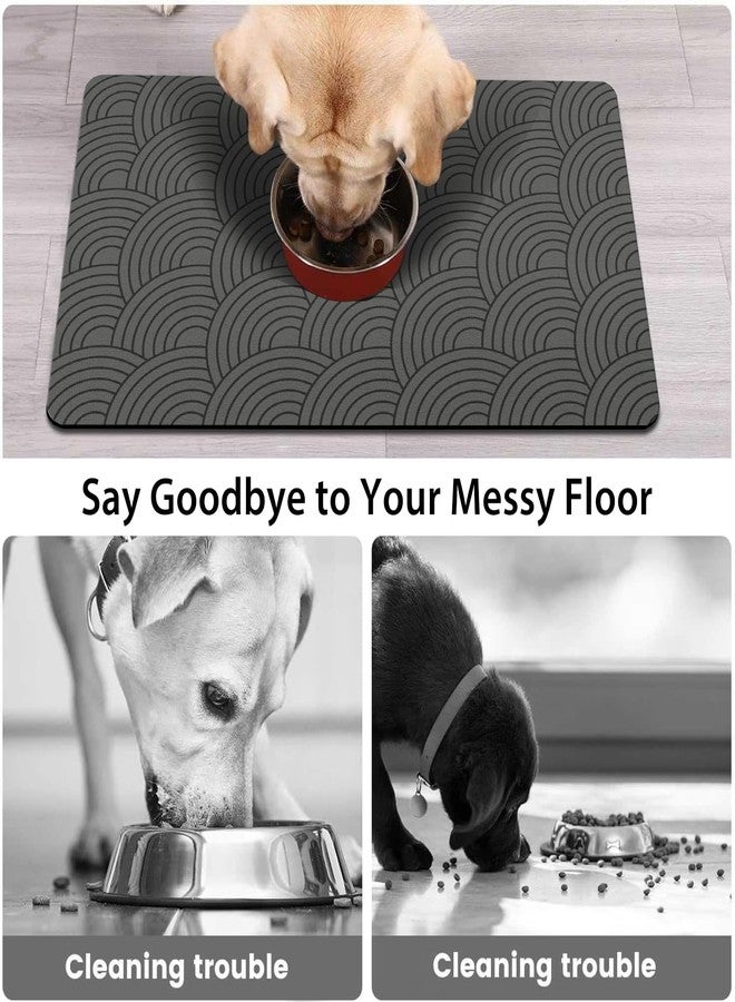 QXWREL Dog Food Mat for Floors, Absorbent and Quick-Drying Pet Cat Food Mat,Anti-Fouling and Easy-to-Clean Pet Feeding Mat,Dog Bowl Mats for Messy Drinking Water Bowls.12 x20inch Boho Style - Image 2