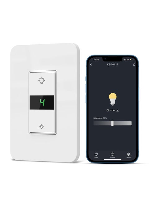 Smart Dimmer Switch 2024 New Model Digital Display Single Pole 3Way Dimmer Smart Switch Voice and Remote Control Neutral Wire Required No Hub Required  Works with Siri Alexa Google Home 2.4Ghz