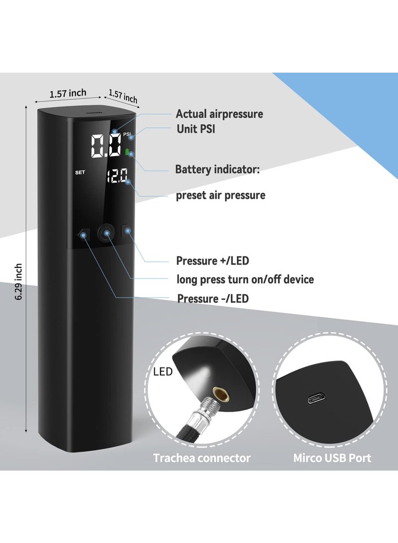 Bluejw Mini Electric Vehicle Air Pump Portable Car Wireless Air Pump Bicycle Electric Vehicle Air Pump Intelligent Football Pump Portable Fast Ball Charger Suitable For Football Basketball Volleyball Rugby - Image 2