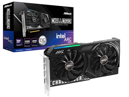 ASRock Intel Arc B580 Challenger 12GB OC Graphics Card, 2740 MHz GPU Clock, 12GB GDDR6, DisplayPort 2.1, HDMI 2.1a, Dual Fan Cooling, 0dB Silent Operation - Image 1