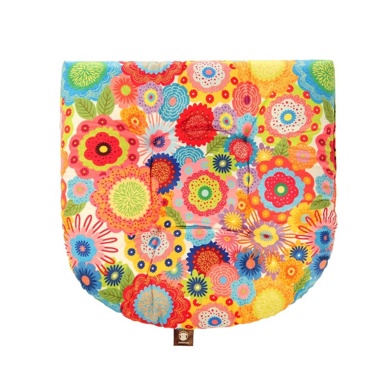 Makimoo Outdoor Patio Cushion, Rocking Chair Cushion, Tufted Pads, Set of Upper and Lower with Ties Pack of 2 (2 Sets) - Back 20"Ã—17", Seat 17"Ã—17" (Multicolored Flowers) - Image 3