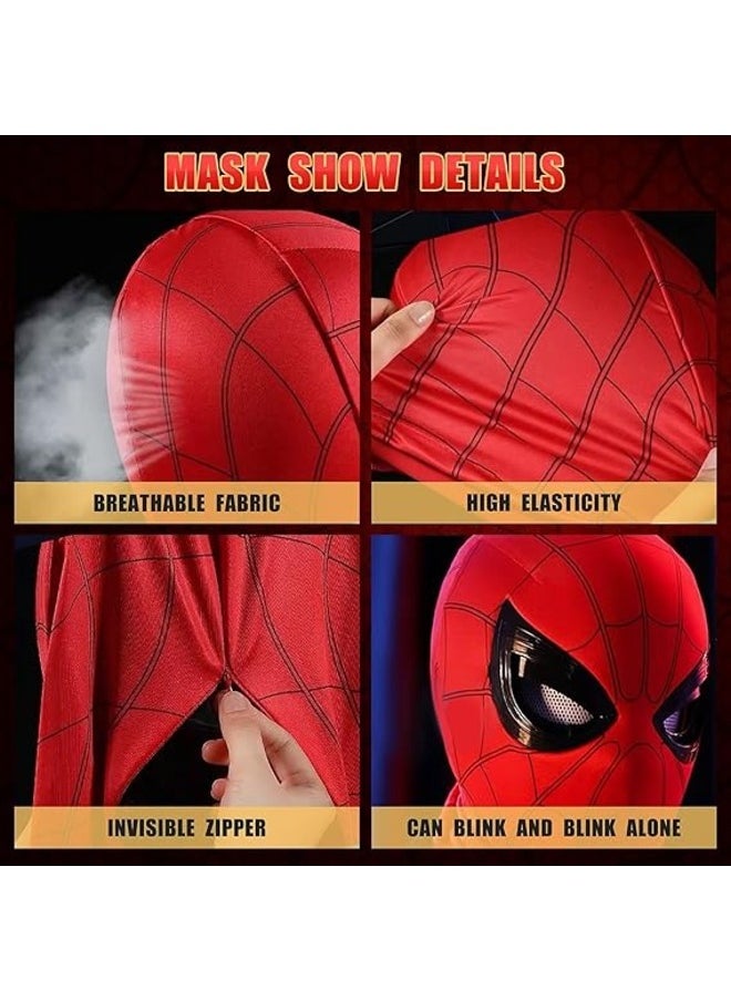 Generic - Spider Hero Mask Remote Control Movable Mechanical Eyes, Realistic Spider Super Hero Full Mask Moving Lenses Cosplay, Wearable Movie Prop Mask Great Gift for Man and Kids - Image 1