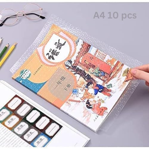 DLEST A4 Transparent Paper Sticker Book Cover Film Clear Matte for Craft 10Pcs Waterproof School Textbook Protective Case Cover Can Be Cut Self-Adhesive A4 Cover Paper (A4 (47 * 34) 10Pcs) - Image 1