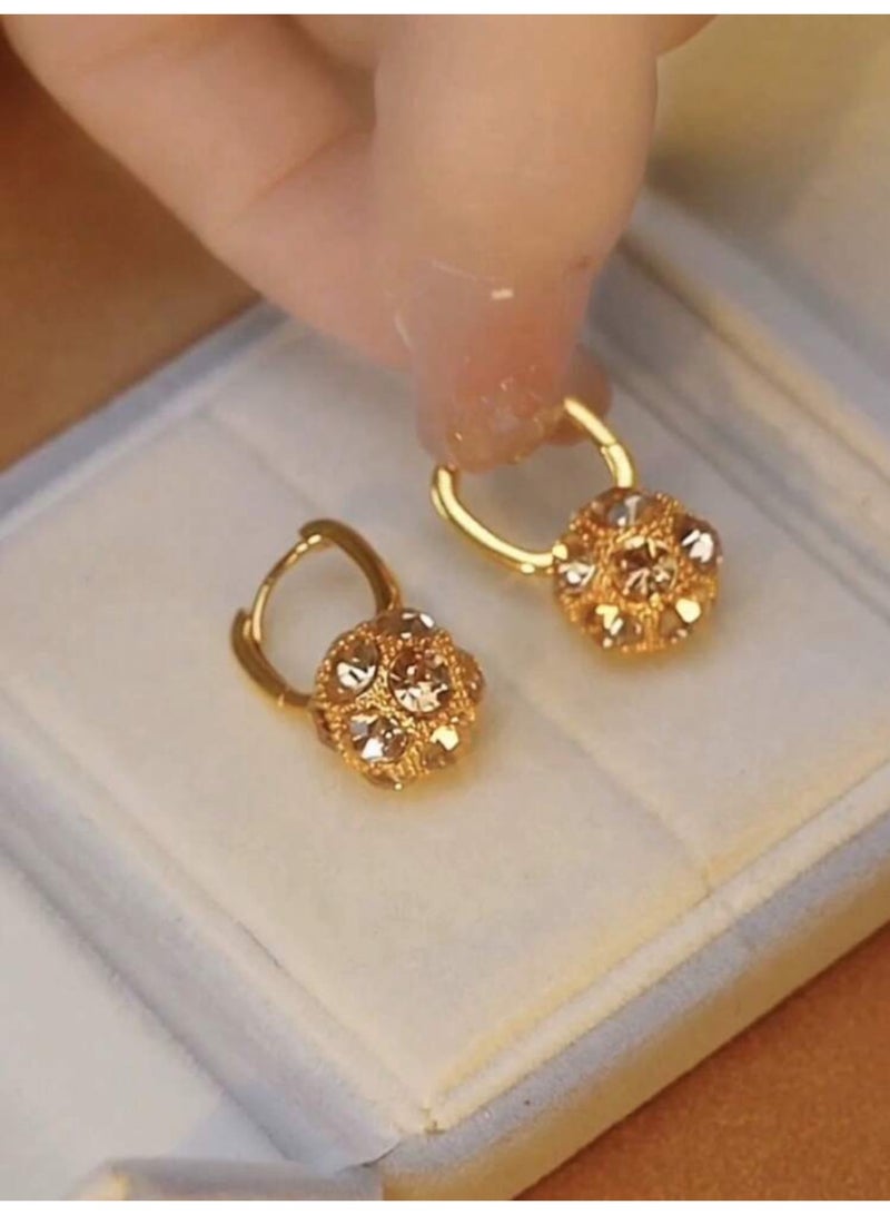Dangle Charms Elegant & Trendy Gold Plated Earrings For Women - Image 3