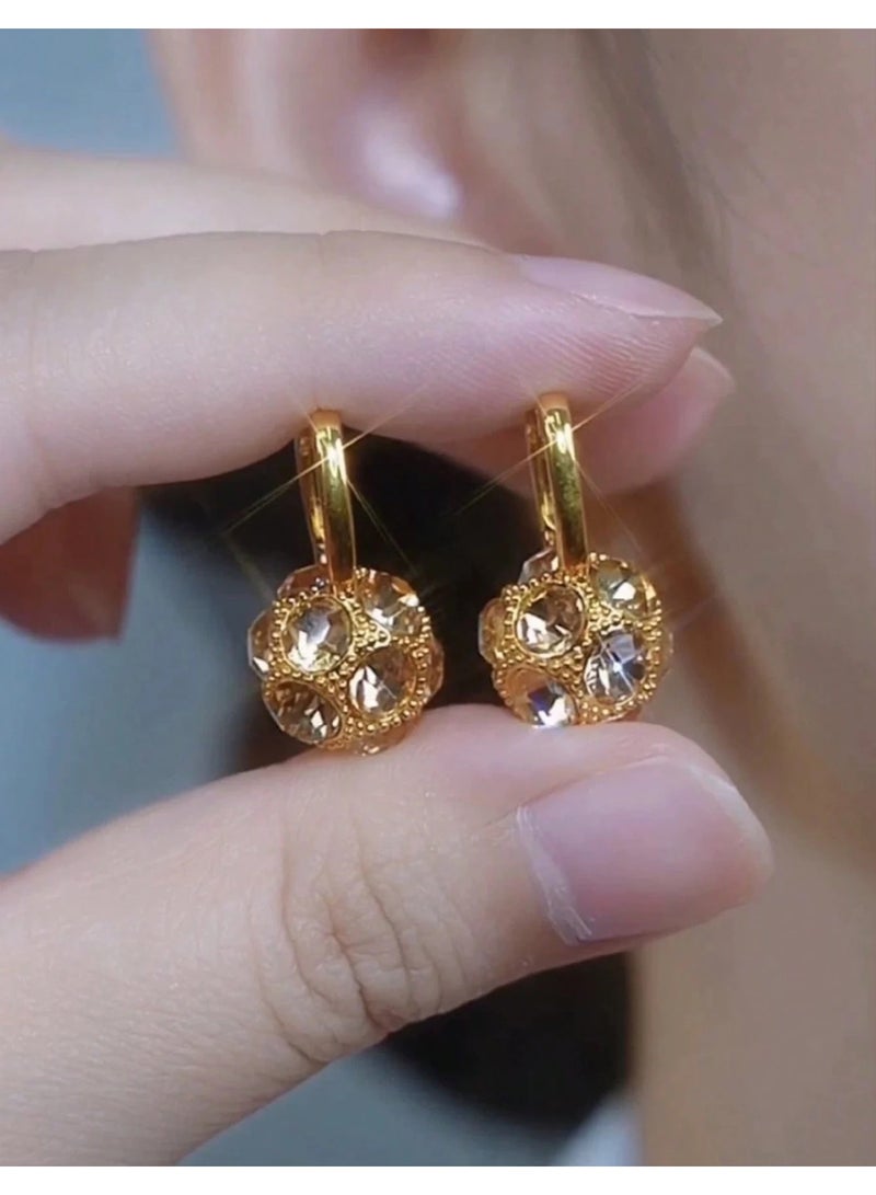 Dangle Charms Elegant & Trendy Gold Plated Earrings For Women - Image 1