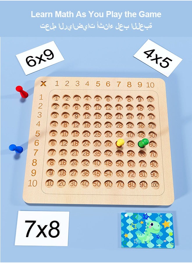 FUNCOT Montessori Multiplication Board, Wooden Multiplication Board, Multiplication Table Game  - Image 3