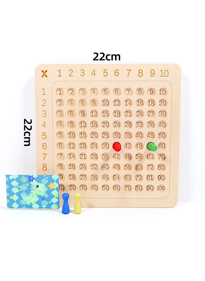 FUNCOT Montessori Multiplication Board, Wooden Multiplication Board, Multiplication Table Game  - Image 1