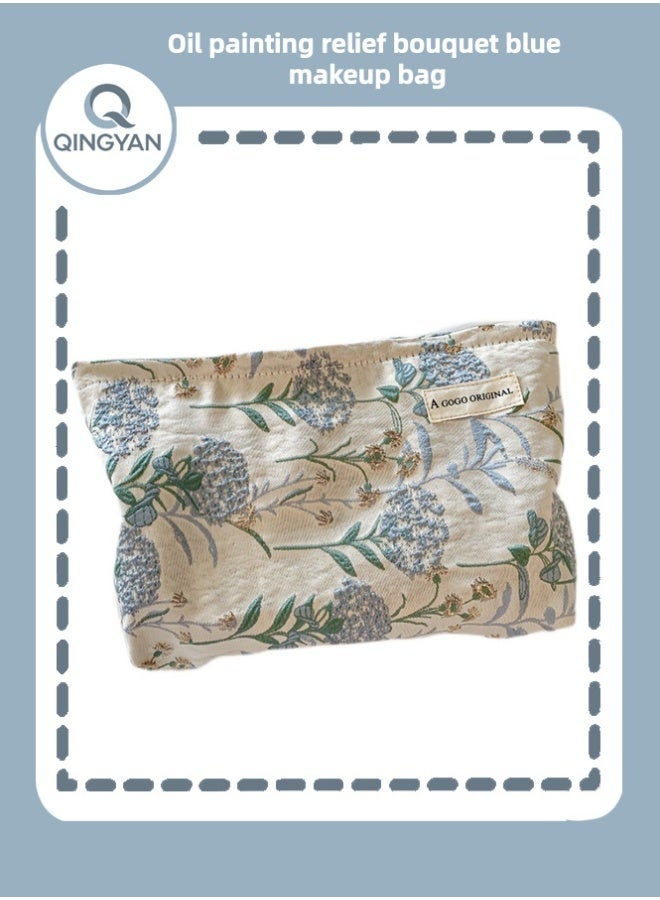 QINGYAN Zipper Printed Cosmetic Bag, Used to Store Cosmetics, Skin Care Products, Bathroom Supplies, Nail Polish Storage and Other Beauty Essentials, Travel Bag 26*19cm - Image 1