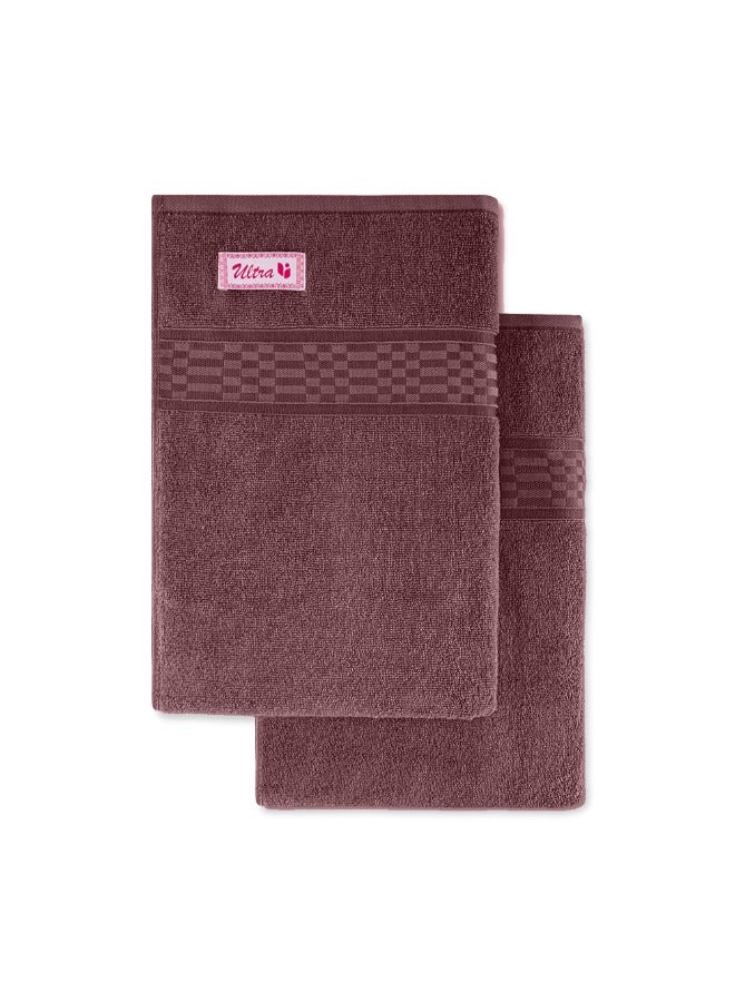 BYFT Home Ultra (Burgundy) Premium Cotton Bath Towel (70 X 140 Cm-Set Of 1) Highly Absorbent, High Quality Bath Linen With Checkered Dobby 550 Gsm - Image 5