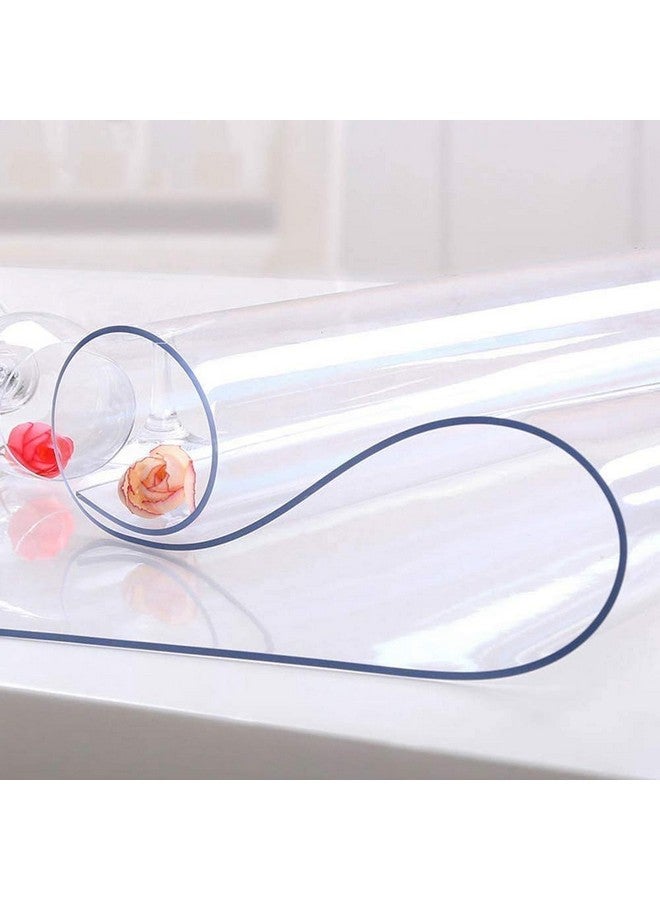 MYOYAY 2Mm Thick Clear Table Cover Protector 40 X 79 Inch Plastic Tablecloth Wipeable Pvc Protecting Mat For Writing Desk Coffee Table Countertop  - Image 3