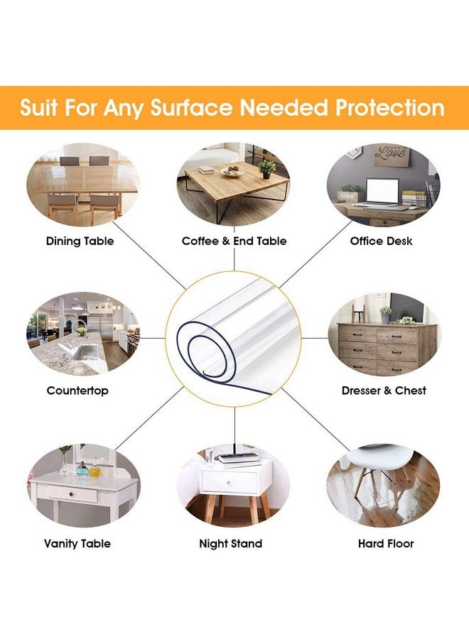 MYOYAY 2Mm Thick Clear Table Cover Protector 40 X 79 Inch Plastic Tablecloth Wipeable Pvc Protecting Mat For Writing Desk Coffee Table Countertop  - Image 4