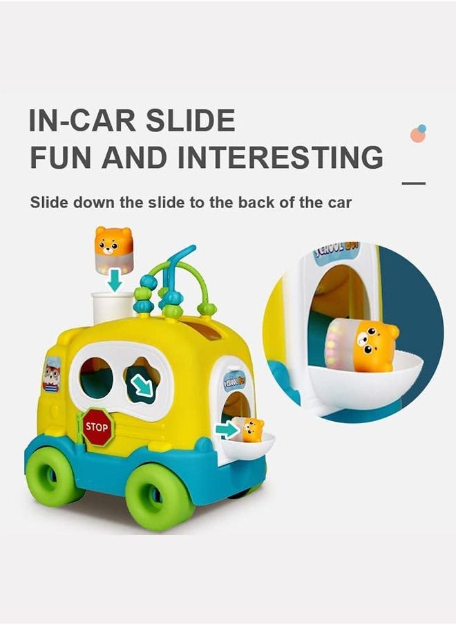 BAYBEE Shape Sorting Push Pull Bus Toys for Kids Baby Sorting Toys with Different Shapes Blocks Smooth Wheels Pull Along Toys Learning Sorting Blocks Toys for Toddlers 1 2 3 Years Boy Girl  - Image 5