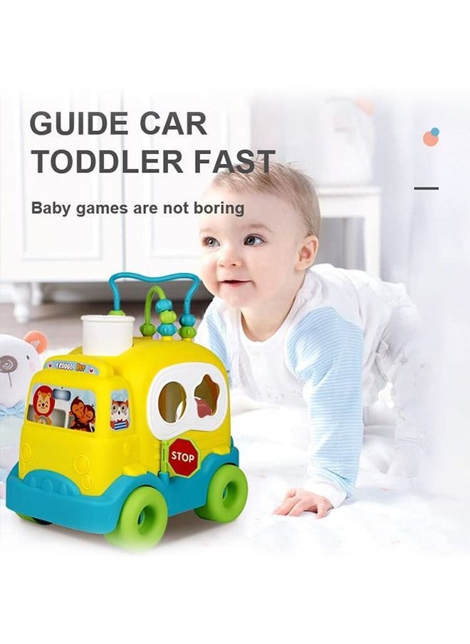 BAYBEE Shape Sorting Push Pull Bus Toys for Kids Baby Sorting Toys with Different Shapes Blocks Smooth Wheels Pull Along Toys Learning Sorting Blocks Toys for Toddlers 1 2 3 Years Boy Girl  - Image 3