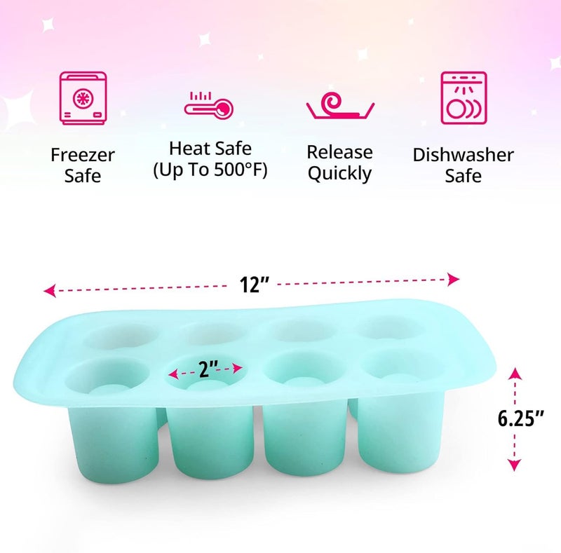 GEEOOLLAH Silicone Shot Glass Mold 8 Cavity - Valentine's Day Easter Chocolate Candy Mold for Heart Treats Jello Shots - Food Grade Nonstick Tray for Party Favors & Gifts - Image 3