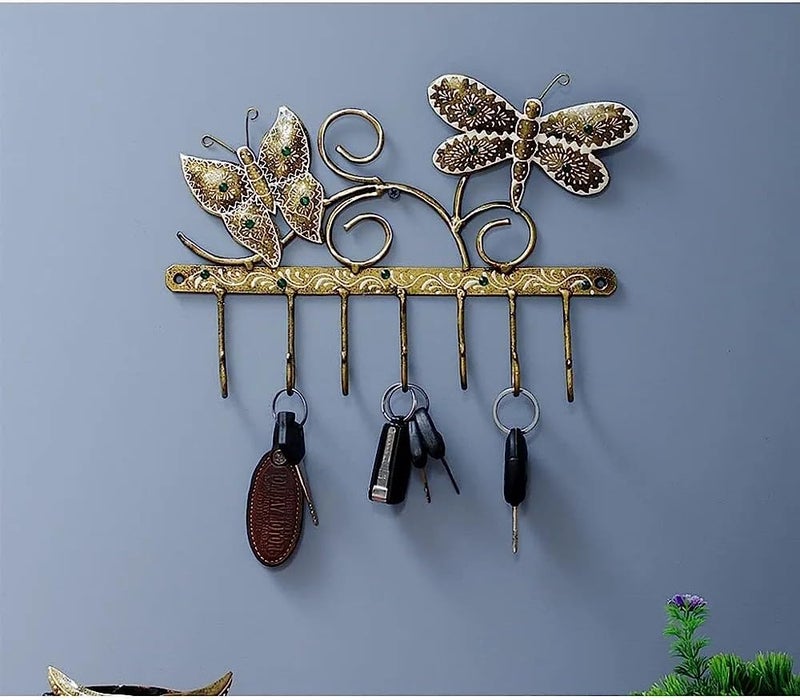 CHASING CAMEL CHASING CAMEL Cast Iron Butterfly Key Holder Wall Key Holder Stylish and Functional Decor for Home Office Durable and Unique Handcrafted Piece 12x75 Inch Multicolor  - Image 2
