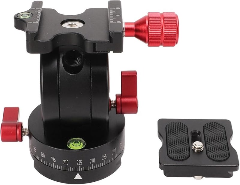 Aluminium Alloy Tripod Ball Head Panoramic Pan Tilt With Quick Release Plate 5kg Load - Image 2