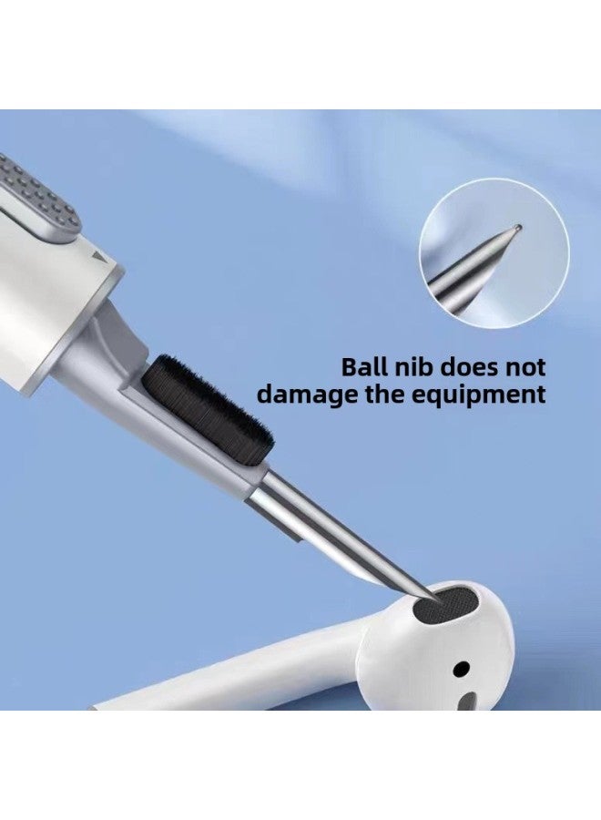 Second-generation Bluetooth Headset Cleaning Pen Push-pull Multi-function Earplug Mobile Phone Computer Keyboard Cleaning Dust Removal Artifact-Color:White (pearl Bag)  - Image 4