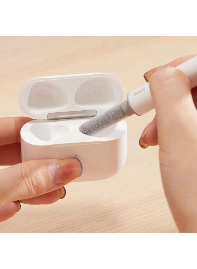 Second-generation Bluetooth Headset Cleaning Pen Push-pull Multi-function Earplug Mobile Phone Computer Keyboard Cleaning Dust Removal Artifact-Color:White (pearl Bag)  - Image 1