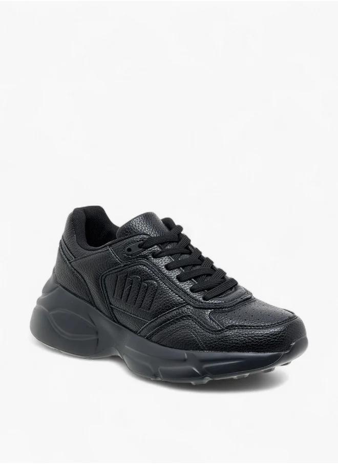 ميسي Women's Monogram Embossed Sneakers with Lace-Up Closure