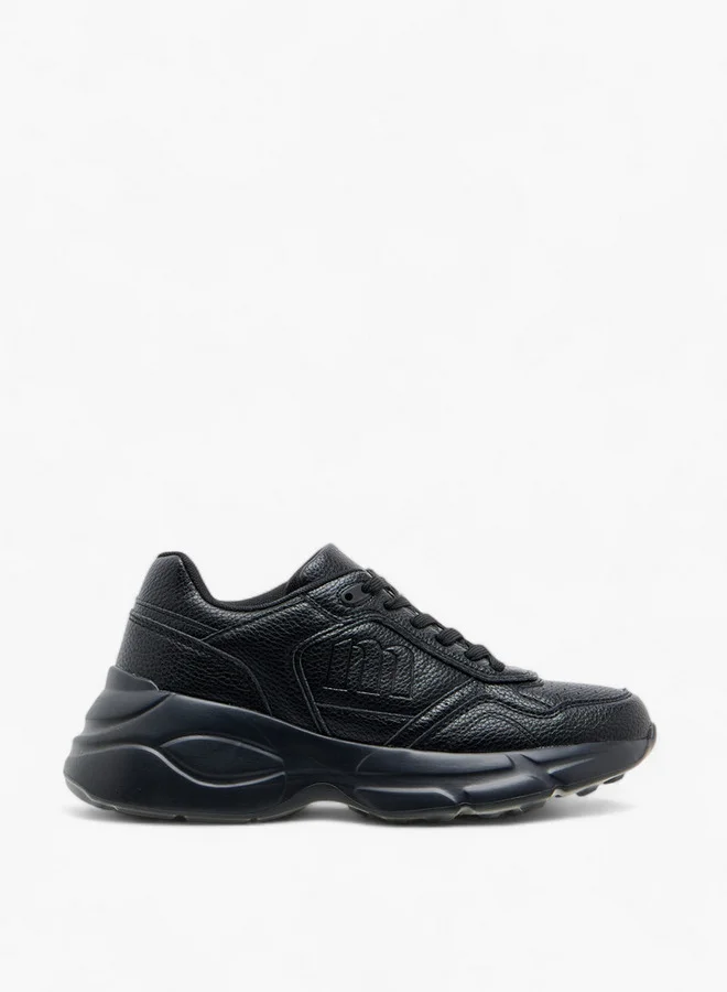 MISSY Women's Monogram Embossed Sneakers with Lace-Up Closure