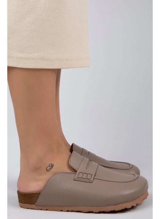 Manijero  Lori Women's Genuine Leather Slippers in Mink - Brown for Women | Best Price UAE
