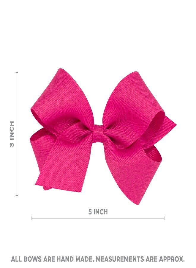 Wee Ones Girls' Classic Grosgrain Hair Bow on a Wrapped Headband, Stylish For All Hair Types, Medium Bow, White - Image 4