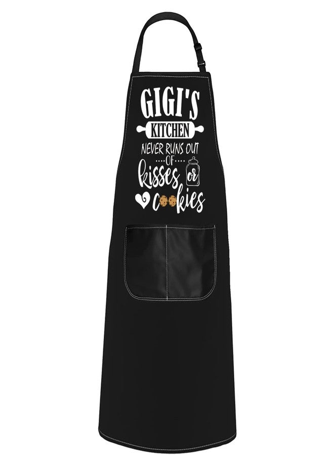 POFULL Gigi Cooking Gift Gigi Kitchen Apron Gigi's Kitchen Never Runs Out Of Kisses and Cookies (Gigi's Kitchen Apron) - Image 1