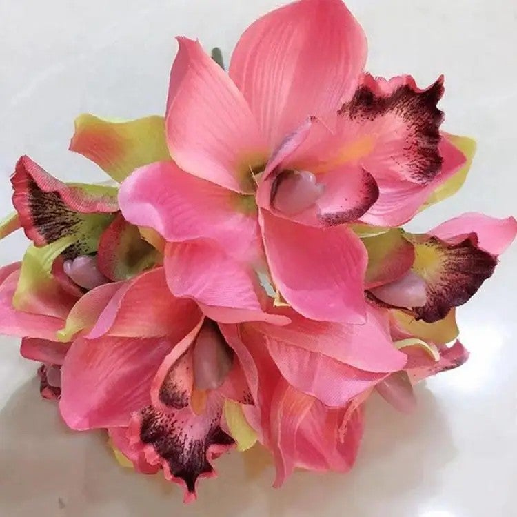 Y&D 7 Heads Realistic Artificial Phalaenopsis Orchids, High-Quality Silk Butterfly Orchid Flowers for Wedding Home Decor, Faux Flowers - Image 5