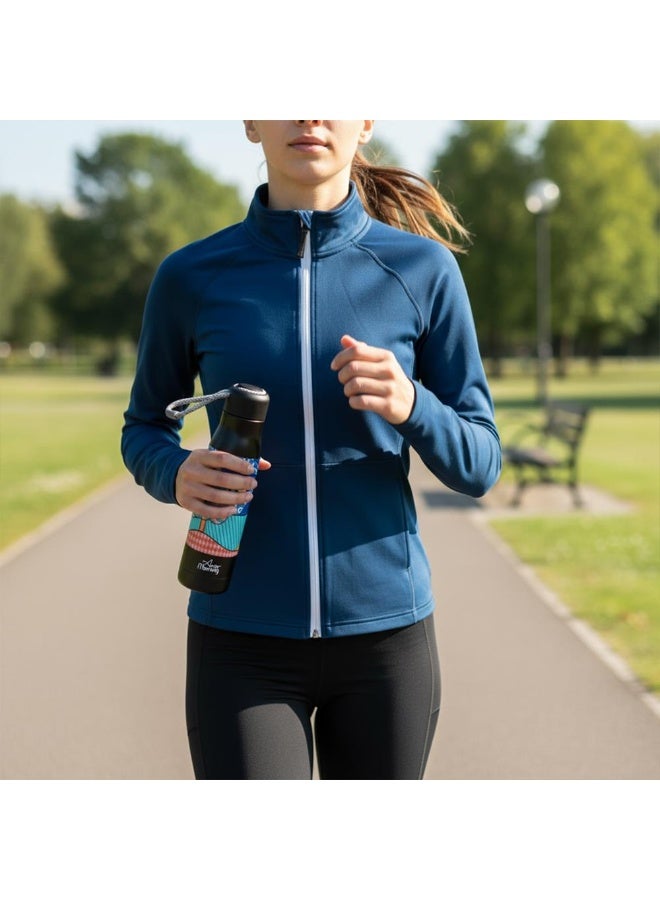 آني مورننغ زجاجة ترمس قهوة من الفولاذ المقاوم للصدأ، بسعة 600 مل، قارورة شاي وقهوة، معزولة بجدار مزدوج بتقنية التفريغ الهوائي، مانعة للتسرب والانسكاب، مثالية للمشروبات الساخنة والباردة. - Image 5