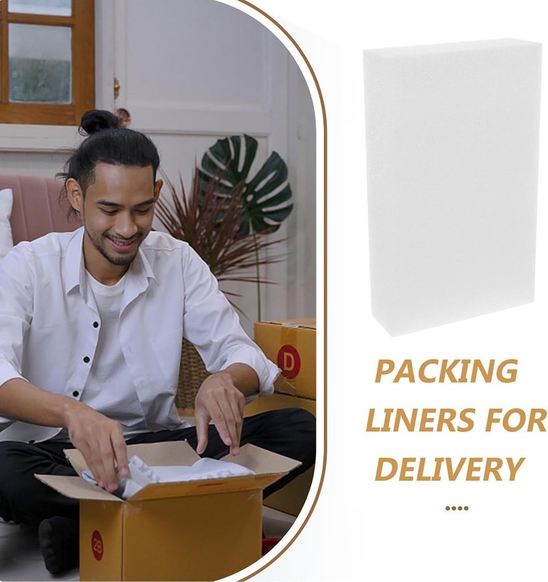 Healeved 2pcs White Foam Boards 250x150x50mm Packing Inserts Multi-use Cushioning Foam Liners for Packaging and Craft Protection - Image 5