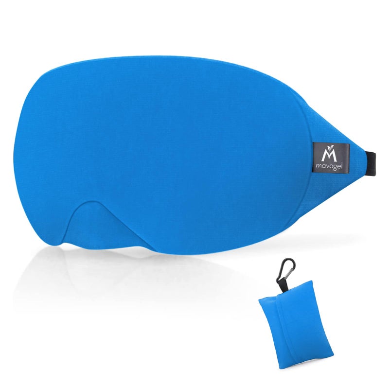 Mavogel Mavogel Cotton Sleep Mask Breathable Light Blocking Sleep Eye Mask Soft Comfortable Night Sleeping Mask for Men Women Eye Cover for TravelShift WorkNap Includes Travel Pouch Cobalt Blue
