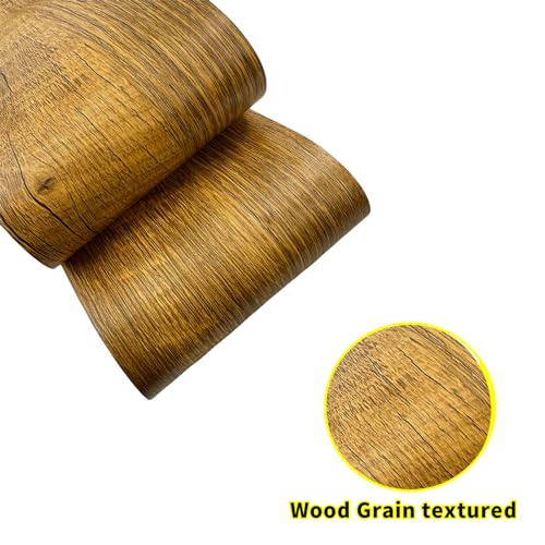 Teemall 10M Black Wood Grain Removable PVC Waterproof Border Wall Decor Removable Self Adhesive Kitchen Bathroom Tiles Sticker Wallpaper 4.2x390 (Yellow, 4" x 390") - Image 4