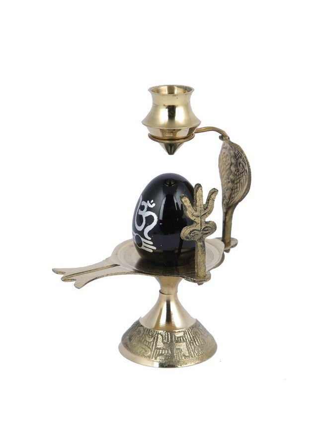 CraftVatika Shivling Idol Brass Sculpture Shiva Shivlingam Puja Abhishek Patra with Trishul and Nag Statue God Figurine Decor Gifts (3 x 2.6 x 4.7 Inches) - Image 4